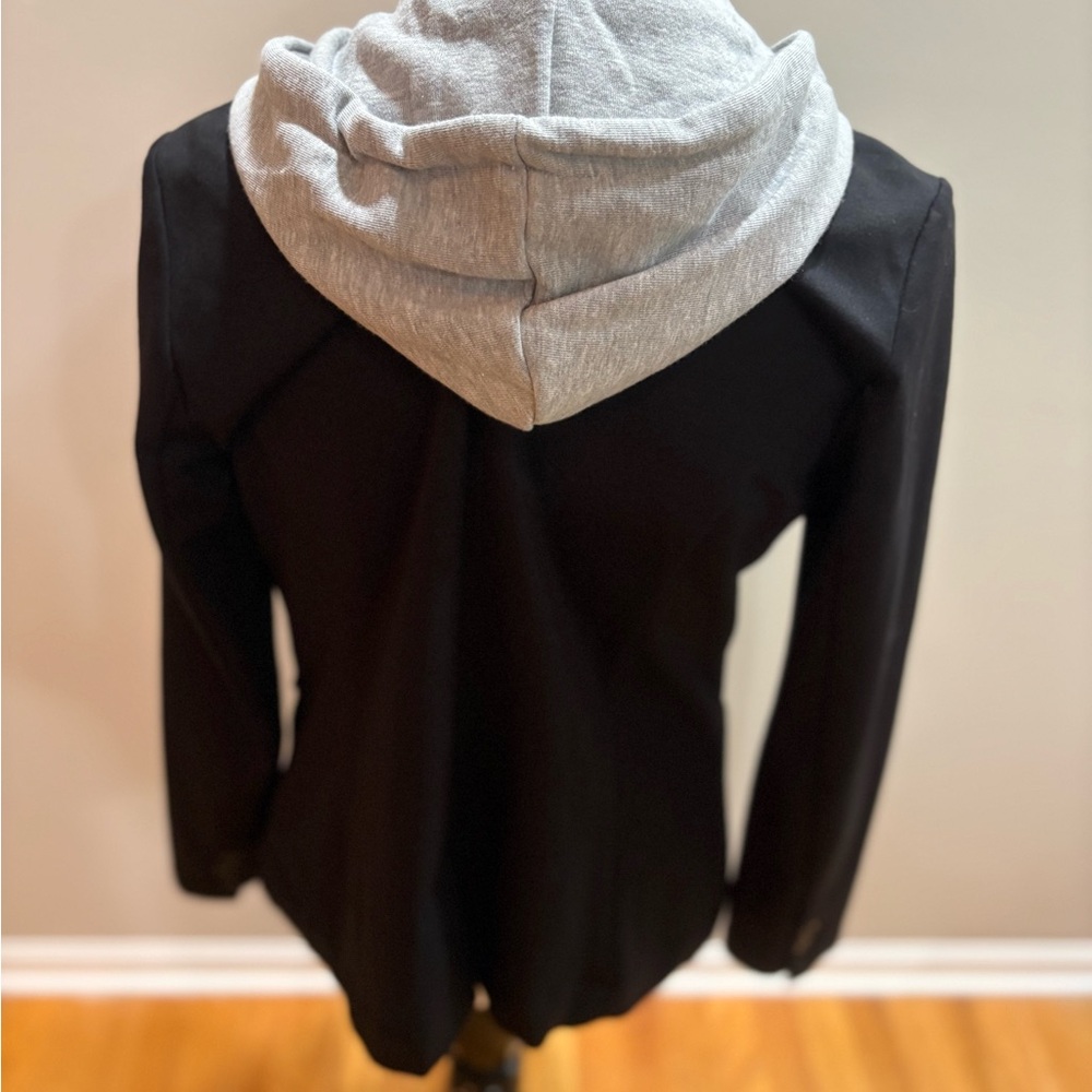Liverpool Black Women’s Dickey Blazer with Gray Hooded Layer, Sz L - Picture 3 of 8